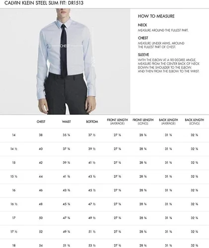 Vista 5 de Calvin Klein Camisa de vestir para hombre, ajuste delgado, sin hierro, cuello extendido