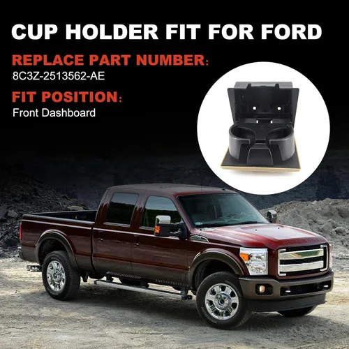 Vista 3 de USTAR Portavasos beige para Ford F250 F350 F450 F550 Super Duty 2008-2016 8C3Z-2513562-AE