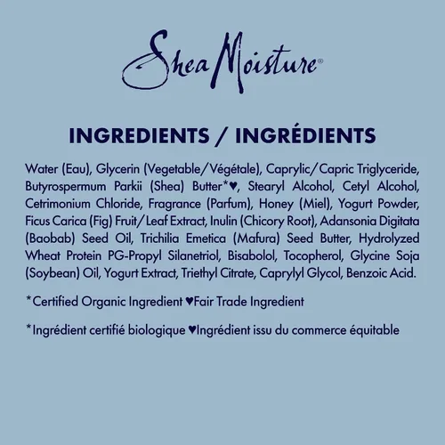 Vista 6 de Shea Moisture Hidratación de miel y yogur de manuka + reparación multiacción sin enjuague, fabricado con manteca de karité de comercio justo