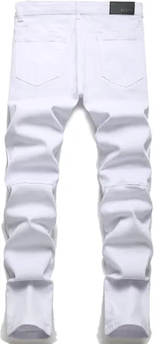 Vista 2 de AITITIA Jeans de motociclista de ajuste regular para hombre