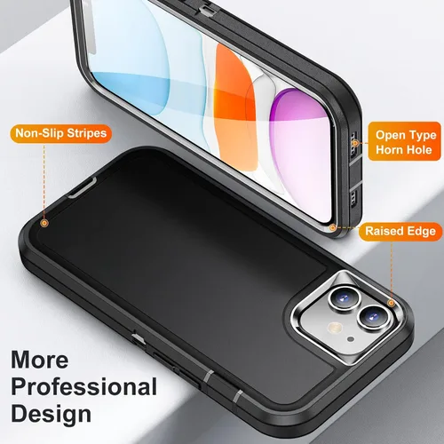 Vista 5 de Funda protectora para iPhone 11 de 6.1 pulgadas, resistente a prueba de caídas híbrida, resistente, a prueba de golpes, ajuste delgado, para iPhone