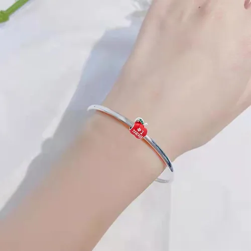 Vista 5 de NARTGO Abalorio de manzana para profesor número 1 compatible con pulseras Pandora