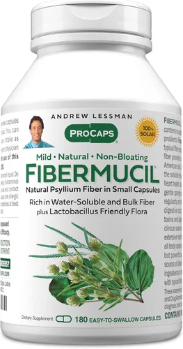 Vista 10 de ANDREW LESSMAN Fibermucil 60 cápsulas - Polvo de cáscara de psyllium. Promueve suavemente la regularidad y la salud digestiva. Rico en fibra. Suave
