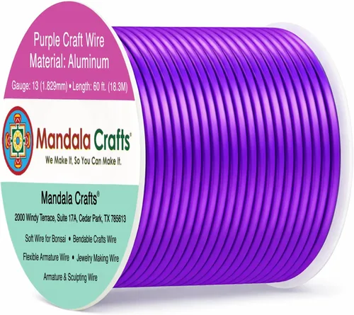 Vista 201 de Mandala Crafts - Alambre de aluminio anodizado de calibre 22 para hacer joyas - 137.2 m de alambre flexible surtido y coloreado - Doble para bonsái