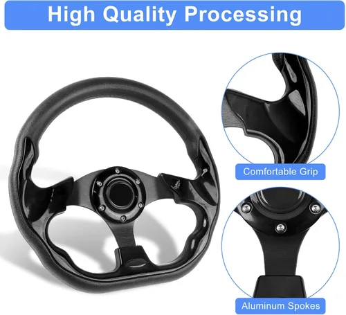 Vista 4 de Volante para carrito de golf, compatible con EZGO TXT RXV, Club Car DS Precedent Tempo, Yamaha G2-G29 para la mayoría de los carritos de golf
