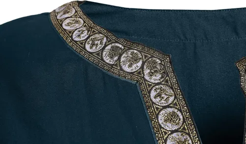 Vista 4 de Taoliyuan Disfraz medieval para hombre túnica renacentista caballero vikingo pirata vintage guerrero camisas LARP