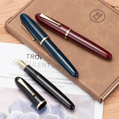 Vista 9 de Jinhao 9019 - Juego de 3 bolígrafos estilográficos de colores surtidos, tamaño 8, punta media, diseño clásico, bolígrafo de escritura suave