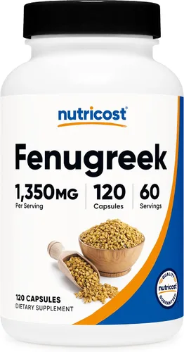 Vista 10 de Semillas Nutricost Fenugreek 0.026 oz; 200 cápsulas, 1 botella, 1