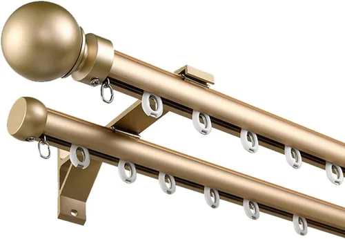 Vista 9 de Ceiling Mounted Double Track Curtain Rail, 3 6 9 ft Curtain Rail Track System for Smooth Ceiling or Wall Silent Heavy Aluminum Duty Curtain Track