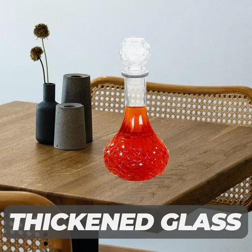 Vista 4 de BESTonZON Decantador de vino con tapón de cristal soplado a mano, jarra de vino tinto, aireador de vino tinto, botella de vino decorativa, jarra