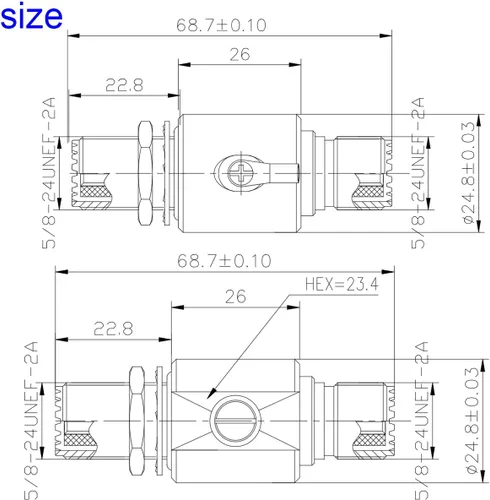 Vista 6 de Protector contra sobretensiones relámpago UHF PL-259 Socket PL259 Socket (UHF hembra) a zócalo SO239 (UHF hembra) mamparo para radio CB