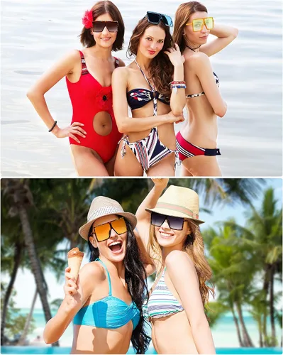 Vista 2 de Frienda 26 pares de lentes de sol cuadrados de gran tamaño para mujeres y hombres persianas planas de gran tamaño 26 colores 27