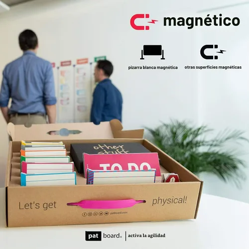 Vista 4 de Scrum and Kanban Tools, kit de etiquetas de instrucción magnéticas para tablero.