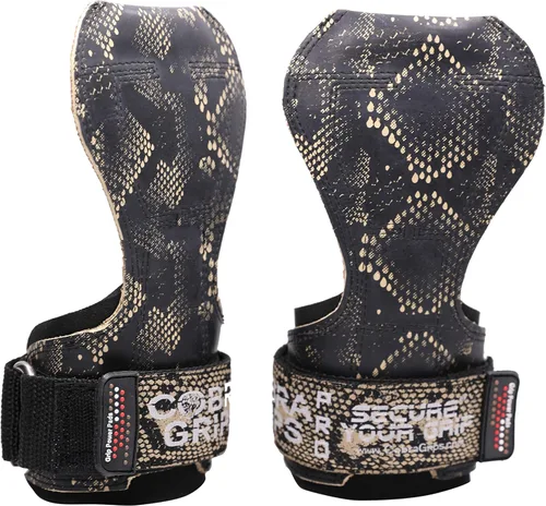 Vista 16 de Cobra Grips Weight Lifting Gloves with Adjustable Neoprene Padded Wrist Wraps - Heavy Duty Alternative to Power Lifting Hooks for Deadlifts Una goma