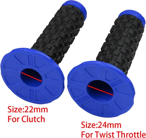 Vista 2 de Agarres para Manillar de Motocicleta 7/8" Agarres para Bicicleta de Cross con Parte Superior en Forma de Almohada Agarres Antideslizantes de Goma