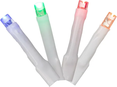 Vista 10 de Vickerman Juego de 144 luces LED naranjas, juego de luces navideñas de 24 pies, cable blanco