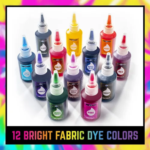 Vista 4 de Original Stationery Kit de teñido anudado – Polvo de 12 colores, bandeja y guantes para niños de 8 a 12 años – Juego de manualidades y arte