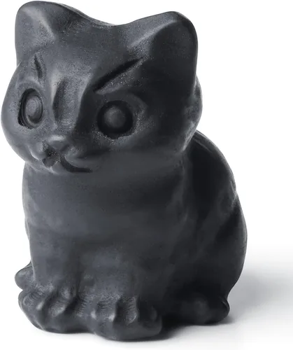 Vista 12 de DUQGUHO Figuras de gato de cristal de aventurina verde - Estatua de gato de la suerte y linda para decoración de escritorio o habitación 1 pieza