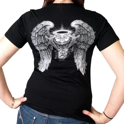 Vista 3 de Hot Leathers Black Asphalt Angel Ladies Camiseta de manga corta