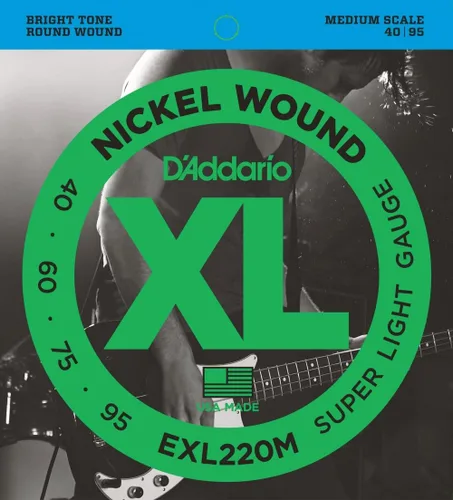 Vista 33 de D'Addario Cuerdas para Bajo Eléctrico, XL Níquel, EXL170M, Calibre Regular Ligero 45-100, Escala Media, Juego de 4 Cuerdas, Paquete de 1