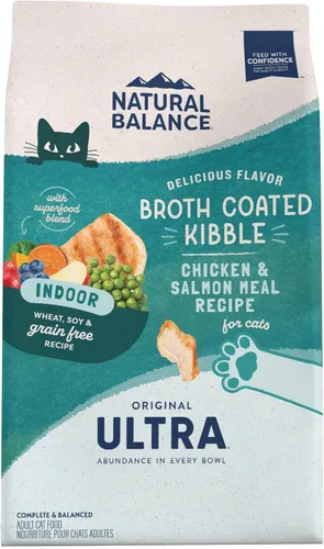 Vista 11 de Natural Balance Original Ultra Indoor Chicken & Salmon Meal Alimento para gatos, alimento seco para gatos adultos de interior, bolsa de 15 libras