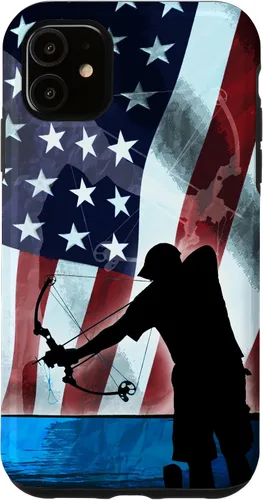 Vista 8 de Bowfishing American Flag Bow Hunting for Fish bowfisher Case for iPhone 17