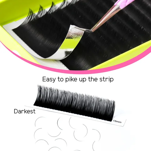 Vista 5 de TDANCE Extensiones de pestañas inferiores color negro súper mate, pestañas inferiores rizadas en J, extensiones de pestañas inferiores de uso
