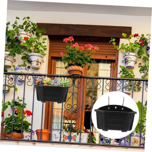 Vista 7 de Macetero flotante de madera de imitación montado en la pared y óxido para paredes y decoración de flores