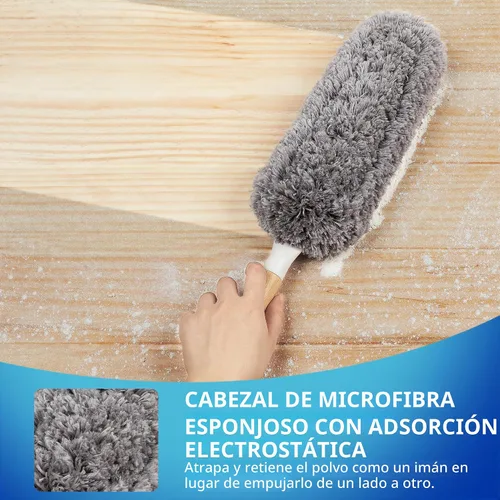 Vista 3 de Plumero de microfibra sin pelusas, lavable para limpieza doméstica MR.SIGA