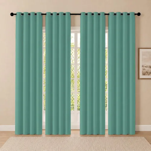 Vista 116 de Cortinas de oscurecimiento de habitación de 45 pulgadas de largo para dormitorio y sala de estar, cortinas térmicas aislantes con ojales