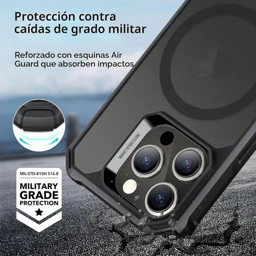 Vista 4 de ESR - Funda para iPhone 15 Pro con protector de pantalla y cámara, color negro esmerilado Conjunto negro esmerilado