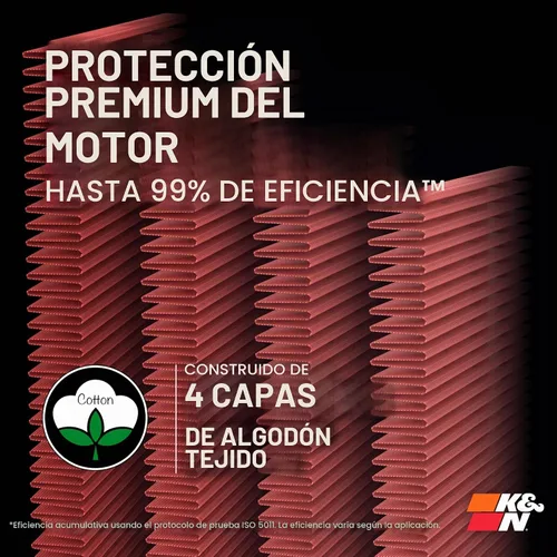 Vista 8 de K&N 33-2128 filtro de aire de repuesto de alto rendimiento