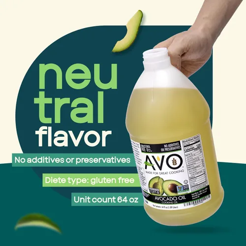 Vista 9 de AVO Aceite de aguacate 100% sin OMG, 64 onzas líquidas, sin conservantes añadidos Aceite de aguacate líquido 100% puro, sin gluten, aceite