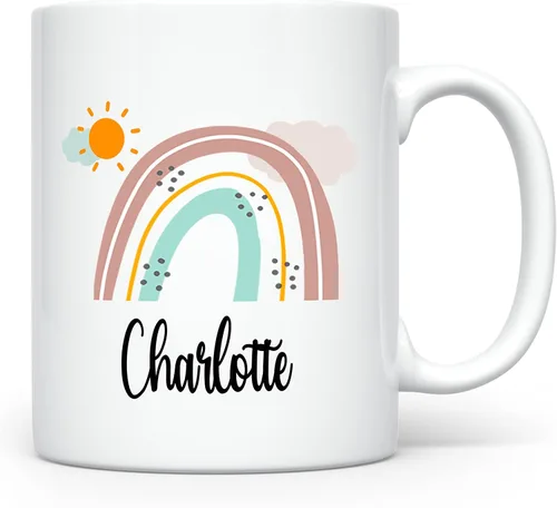 Vista 15 de Taza Personalizada para Niños, Niños, Niñas Taza Personalizada de Chocolate Caliente, Cacao, Café y Té Regalo de Cumpleaños con Nombre D11 - Tren