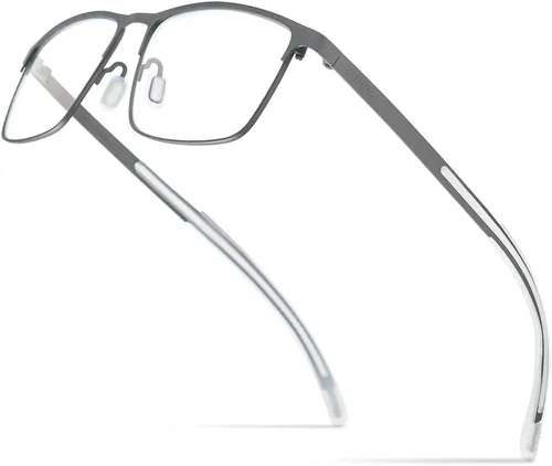 Vista 11 de FONEX Marco de gafas de titanio, marco cuadrado de lentes ópticos de miopía para hombre 8521 Verde