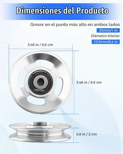 Vista 3 de Rueda de polea de cable de aleación de aluminio apta para equipos de gimnasio en casa, accesorios de extracción de máquina de ejercicios, 6
