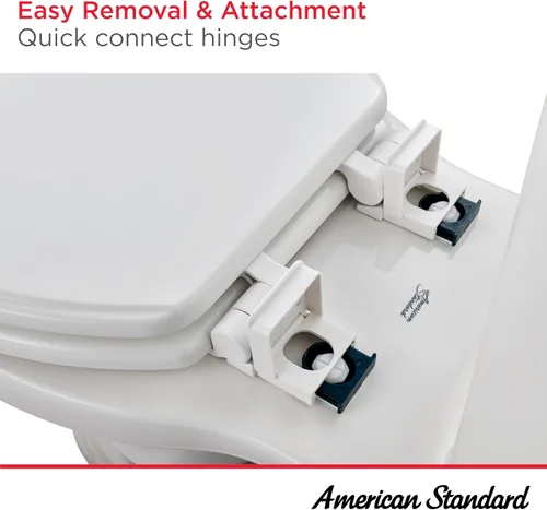 Vista 2 de American Standard 5320B65CT.021 Champion Asiento de inodoro delantero redondo de cierre lento, hueso Slow Close Toilet Seat: Includes Quick