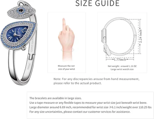 Vista 4 de SAGA Women's Bangle Crystal Collection Inspired Design Bracelet Watch