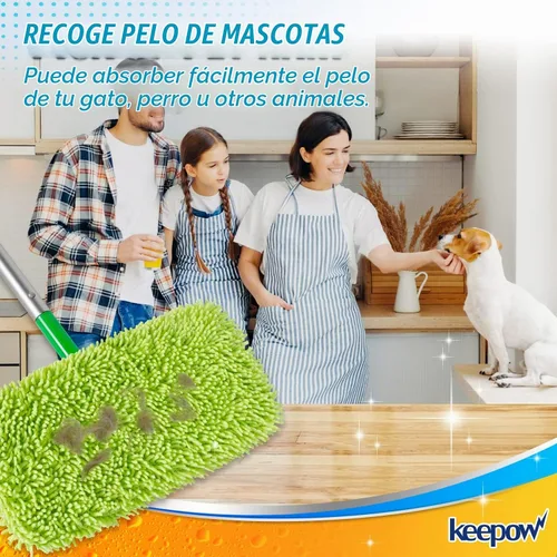 Vista 4 de KEEPOW - Juego de 2 almohadillas de microfibra de felpilla reutilizables compatibles con Swiffer Sweeper
