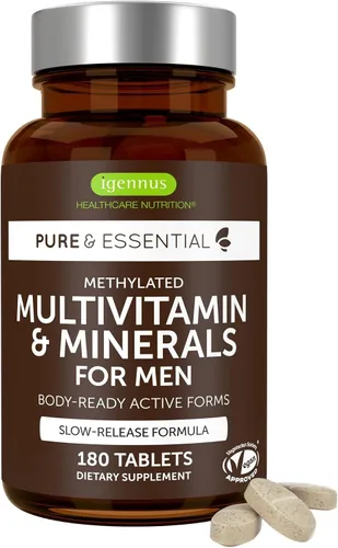 Vista 16 de Igennus Multivitamínico metilado para mujeres de 50 años, calcio y magnesio para apoyo óseo, liberación sostenida y vitaminas B activas, fórmula sin