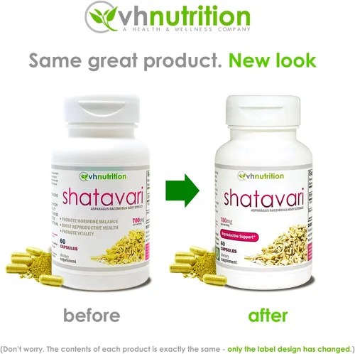 Vista 2 de VH Nutrition SHATAVARI 700 mg de extracto de espárragos racemosos Vitalidad femenina* y rejuvenecimiento* Equilibrio de estrógeno natural*