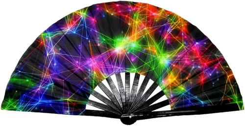 Vista 3 de Ventilador de mano plegable ligero portátil para viajes boda fiesta estilo 1