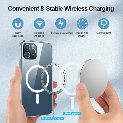 Vista 5 de Funda magnética transparente para iPhone 11 de 6.1 pulgadas, compatible con carga MagSafe, [antiamarilleo] [Ultra delgada]
