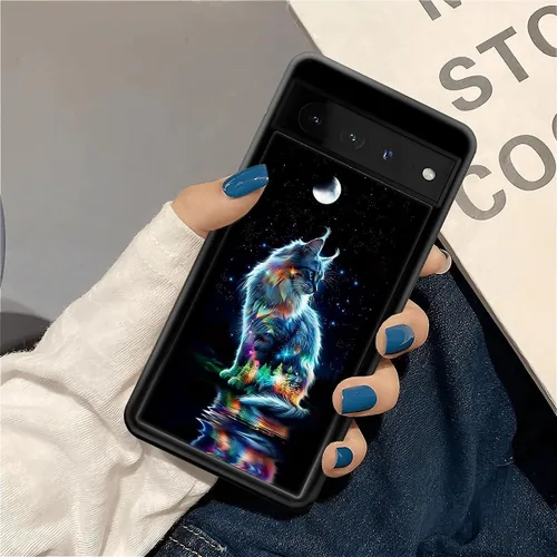 Vista 1240 de Compatible con Google Pixel 4A 5G Mobile Case Creative Acrylic Panel trasero Silicona Protección Grip especialmente diseñado para Google Pixel 4A 5G