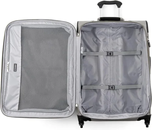 Vista 6 de Travelpro Maxlite 5 Softside - Equipaje expandible con 4 ruedas giratorias maleta ligera para hombres y mujeres Champán Cuadros mediano 25 pulgadas
