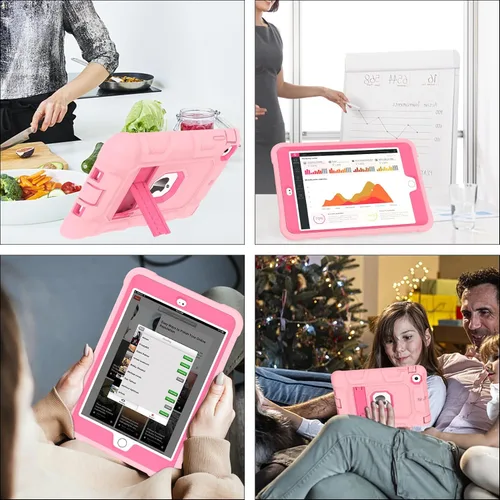 Vista 6 de TIMISM Funda para iPad mini, iPad mini 2, iPad mini 3 con soporte, 3 en 1, resistente a prueba de golpes, híbrida de tres capas, funda protectora