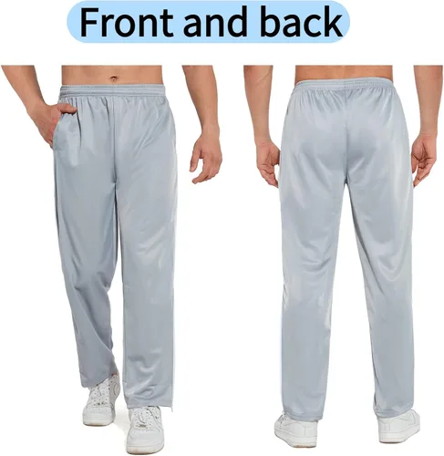 Vista 2 de AIFARLD Pantalones rasgados para hombre con cremalleras laterales y bolsillos para baloncesto, rodillapierna, poscirugía