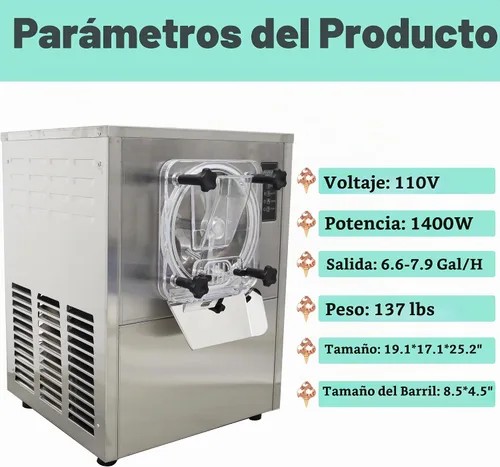 Vista 2 de Máquina comercial de helado duro para servir helados duros de acero inoxidable con panel de operación inteligente 25-30L/H Máquina de helado