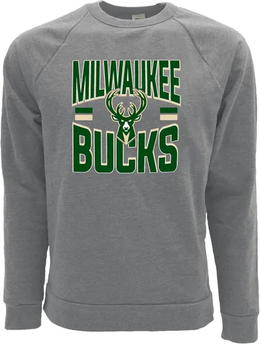 Vista 4 de Blue 84 Sudadera de cuello redondo de triple mezcla con licencia oficial de la NBA, estrellas de baloncesto