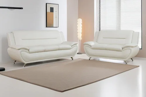 Vista 33 de A Ainehome Moderno juego de muebles de sala de estar de piel sintética, sofá modular de 6 asientos con sofá biplaza y silla (negro)